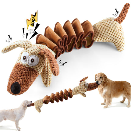 Fuufome Stretchable dog squeak plush dog toy