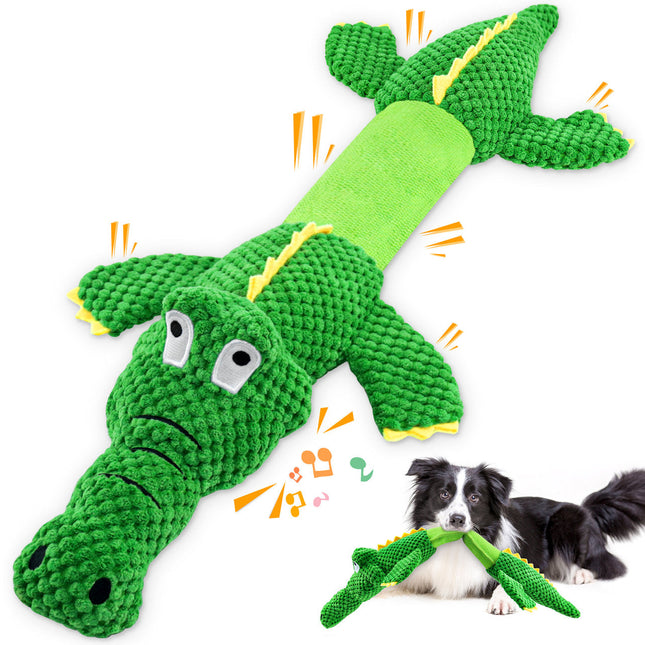 Stretched Alligator Squeaky Plush Dog Toy Main Image 1