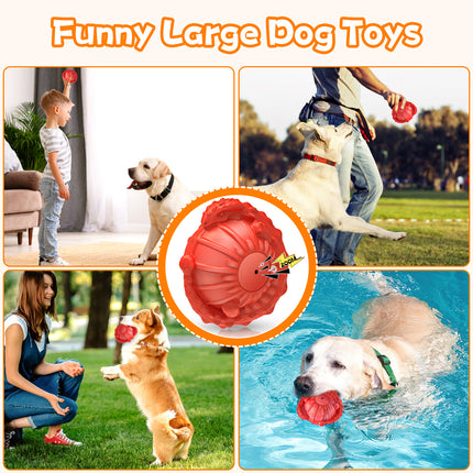 Buy one get one free: Fuufome Ankylosaurus Ball Squeaky Rubber Dog Toy For Aggressive Chewers