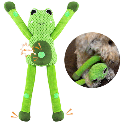 Fuufome Frog Squeak Plush Dog Toy For Aggressive Chewers